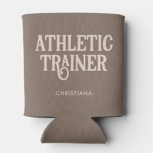 Persoonlijke naam atletiektrainer blikjeskoeler (Achterkant)