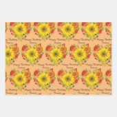 Persoonlijke naam Autumn Herfst Happy Birthday Inpakpapier Vel (Voorkant)