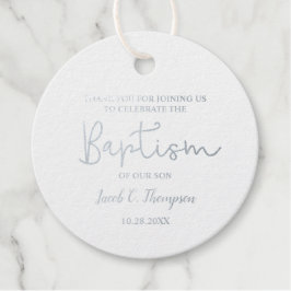 Persoonlijke naam Baby Boy Modern Script baptisme Bedankjes Labels