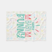 Persoonlijke naam Baby Bunny Butterfly Easter Eggs Fleece Deken (Voorkant (Horizontaal))