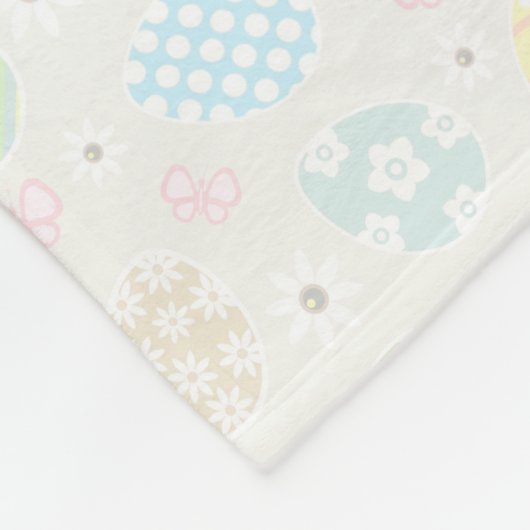 Persoonlijke naam Baby Bunny Butterfly Easter Eggs Fleece Deken (Hoek)