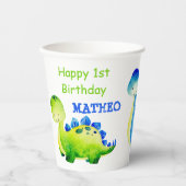 Persoonlijke naam baby dinosaur papieren bekers (Voorkant)
