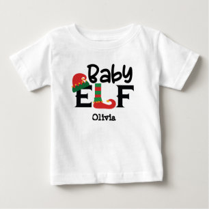 Persoonlijke naam Baby Elf Kerstmis T-Shirt