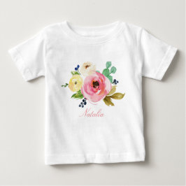 Persoonlijke naam Baby Girl Waterverf Floral-4