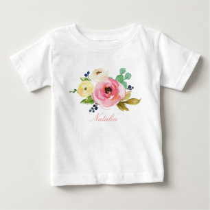 Persoonlijke naam Baby Girl Waterverf Floral-4