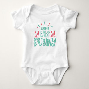 Persoonlijke NAAM Baby Konijn Vlinder Pasen Eieren Romper