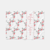 Persoonlijke naam baby meisje met mandje fleece deken (Voorkant (Horizontaal))
