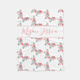 Persoonlijke naam baby meisje met mandje fleece deken