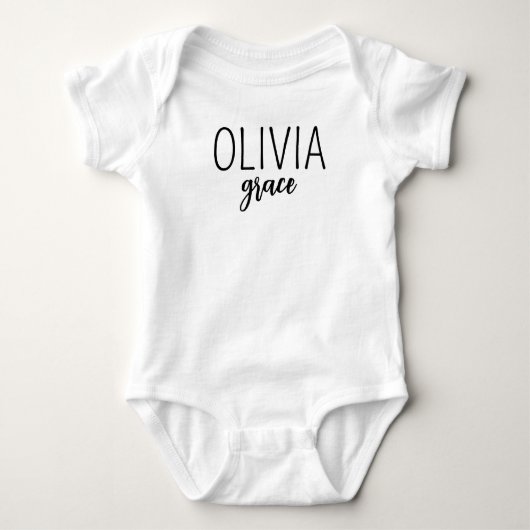 Persoonlijke naam Babymeisje Bubble romper, Baby G Romper (Voorkant)