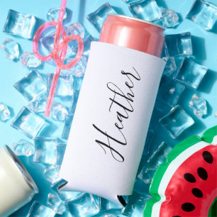 Persoonlijke naam Bachelorette Black en White Seltzer Blikjeskoeler
