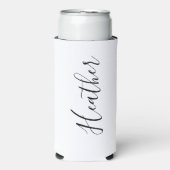 Persoonlijke naam Bachelorette Black en White Seltzer Blikjeskoeler (Seltzer Voorkant)