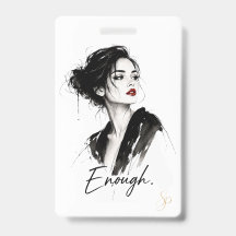 Persoonlijke naam badge | Genoeg. Aangepaste verti