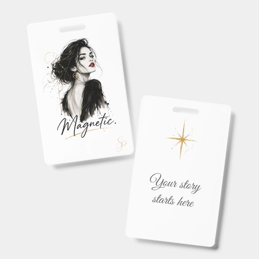 Persoonlijke naam badge | Magnetische verticaal (Voor- en achterkant)