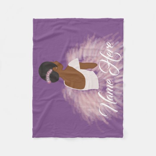 Persoonlijke naam Ballerina African American Fleece Deken (Voorkant)