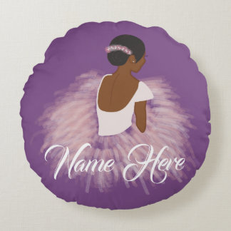 Persoonlijke naam Ballerina African American Rond Kussen