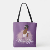 Persoonlijke naam Ballerina African American Tote Bag (Achterkant)