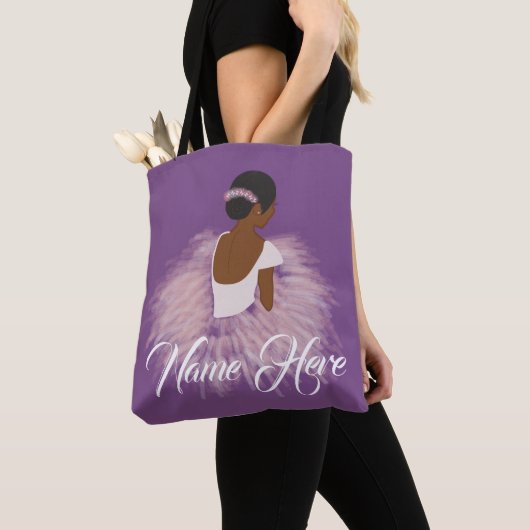Persoonlijke naam Ballerina African American Tote Bag (Dichtbij)