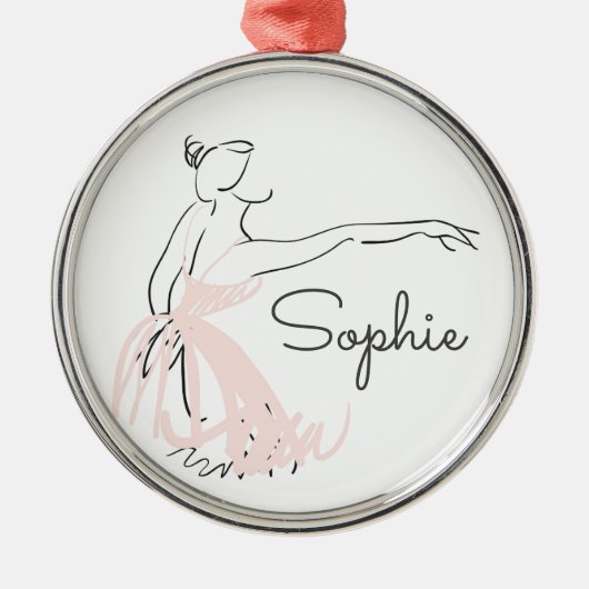 Persoonlijke naam Ballerina ballet dancer Metalen Ornament (Voorkant)
