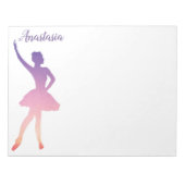 Persoonlijke naam ballerina girl dansend notitiebl notitieblok (Voorkant)