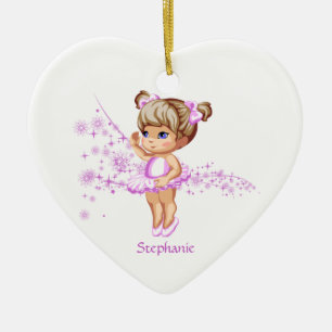 Persoonlijke naam ballerina girl keramisch ornament