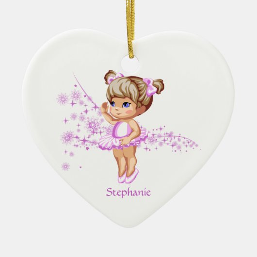 Persoonlijke naam ballerina girl keramisch ornament (Voorkant)