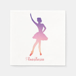 Persoonlijke naam ballerina moderne tas servet