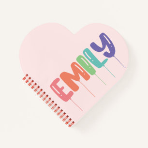 Persoonlijke naam ballon Gift Idea Heart Notitieboek