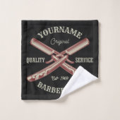 Persoonlijke naam Barber Straight Razor Barbershop Bad Handdoek (Wasdoekje)