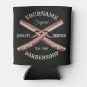 Persoonlijke naam Barber Straight Razor Barbershop Blikjeskoeler (Voorkant)