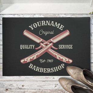 Persoonlijke naam Barber Straight Razor Barbershop Deurmat