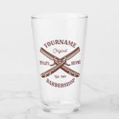 Persoonlijke naam Barber Straight Razor Barbershop Glas (Voorkant)