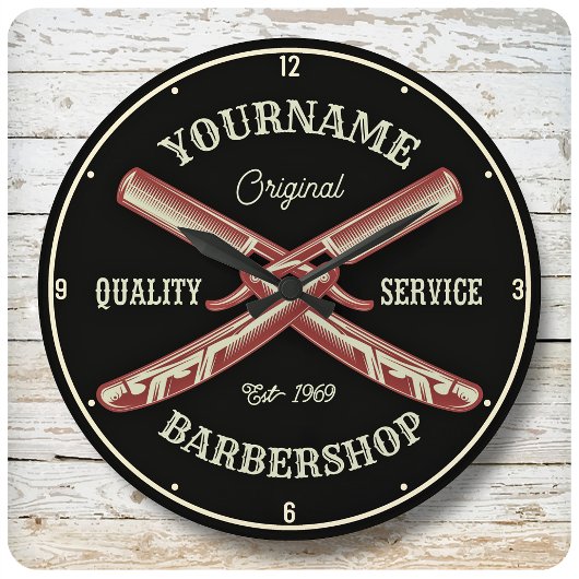 Persoonlijke naam Barber Straight Razor Barbershop Grote Klok