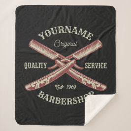 Persoonlijke naam Barber Straight Razor Barbershop Sherpa Deken