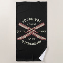 Persoonlijke naam Barber Straight Razor Barbershop Strandlaken