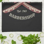 Persoonlijke naam Barber Straight Razor Barbershop Theedoek (Gevouwen)