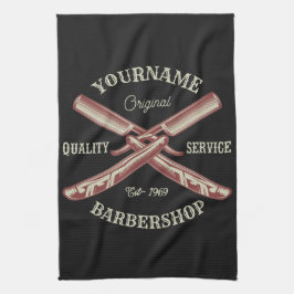 Persoonlijke naam Barber Straight Razor Barbershop Theedoek