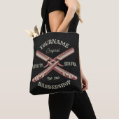 Persoonlijke naam Barber Straight Razor Barbershop Tote Bag (Dichtbij)