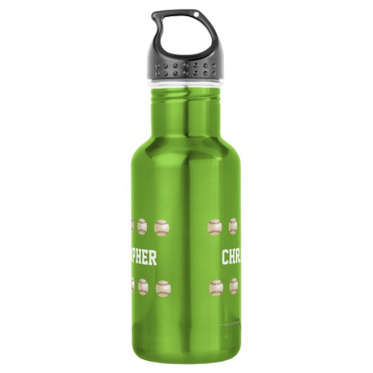 Persoonlijke naam, Baseball, Apple Green Waterfles (Achterkant)