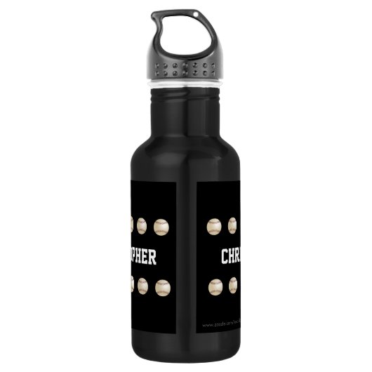 Persoonlijke naam, Baseball, Black Waterfles (Achterkant)