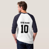 Persoonlijke naam Baseball Jersey T-shirt (Achterkant volledig)