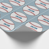 Persoonlijke naam Baseball Theball Cadeaupapier (Hoek)