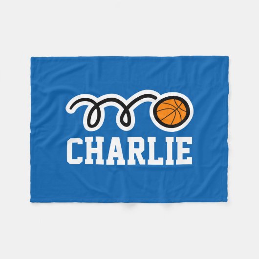 Persoonlijke naam basketbal fleece dekens (Voorkant (Horizontaal))