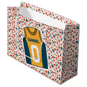 Persoonlijke naam basketbal groot cadeauzakje (Voorkant Gekanteld)