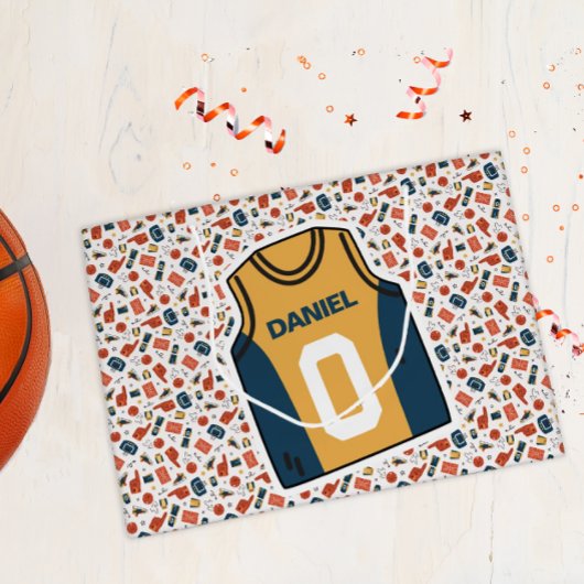 Persoonlijke naam basketbal groot cadeauzakje