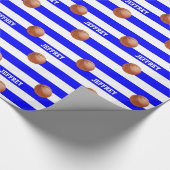 Persoonlijke naam Basketball Blue/White Cadeaupapier (Hoek)