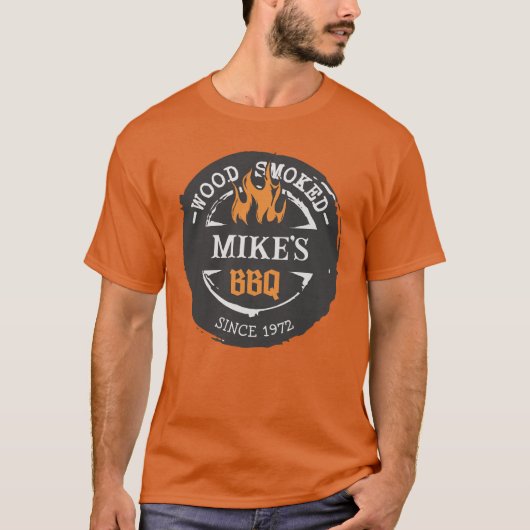Persoonlijke naam BBQ T-shirt (Voorkant)
