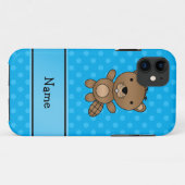 Persoonlijke naam beaver blue polka-punten Case-Mate iPhone case (Achterkant (horizontaal))