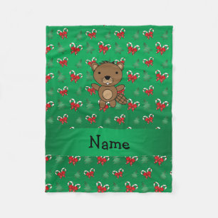 Persoonlijke naam beaver groene snoepbogen fleece deken