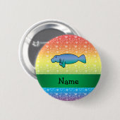 Persoonlijke naam beheert regenboogharten ronde button 5,7 cm (Voorkant /achterkant)