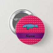 Persoonlijke naam beheert roze vlinders ronde button 5,7 cm (Voorkant /achterkant)